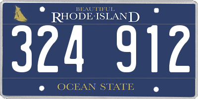 RI license plate 324912
