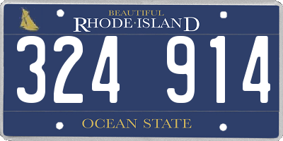 RI license plate 324914