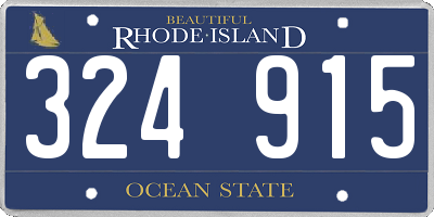 RI license plate 324915