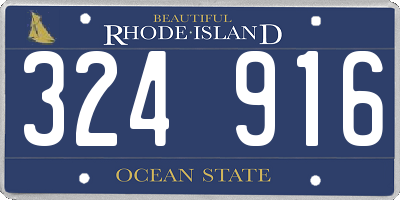 RI license plate 324916
