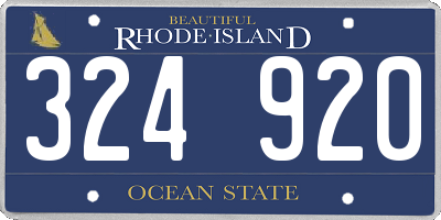 RI license plate 324920