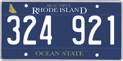 RI license plate 324921
