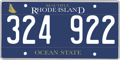 RI license plate 324922