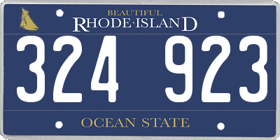 RI license plate 324923