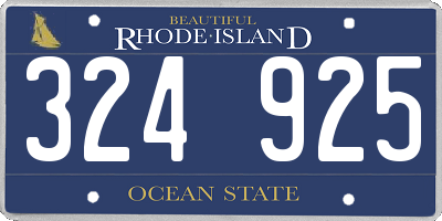 RI license plate 324925