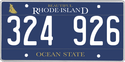 RI license plate 324926