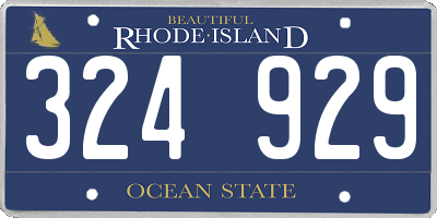 RI license plate 324929