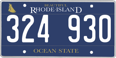 RI license plate 324930