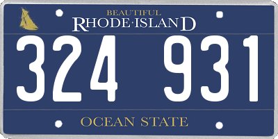 RI license plate 324931