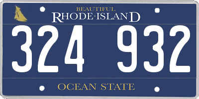 RI license plate 324932