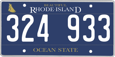RI license plate 324933
