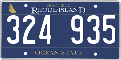 RI license plate 324935