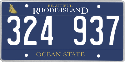 RI license plate 324937