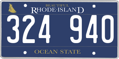 RI license plate 324940