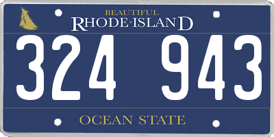 RI license plate 324943