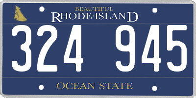 RI license plate 324945