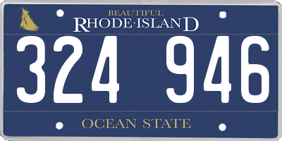 RI license plate 324946