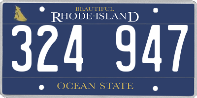 RI license plate 324947