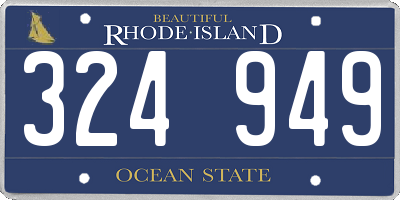 RI license plate 324949