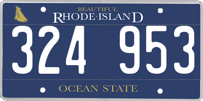 RI license plate 324953