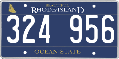 RI license plate 324956