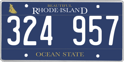 RI license plate 324957