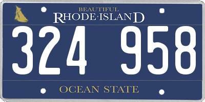 RI license plate 324958