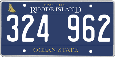 RI license plate 324962