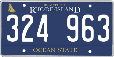 RI license plate 324963