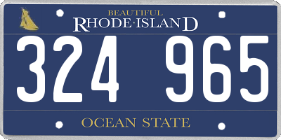 RI license plate 324965