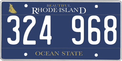 RI license plate 324968