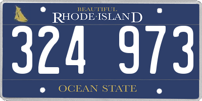 RI license plate 324973