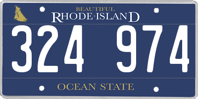 RI license plate 324974