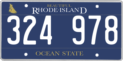 RI license plate 324978