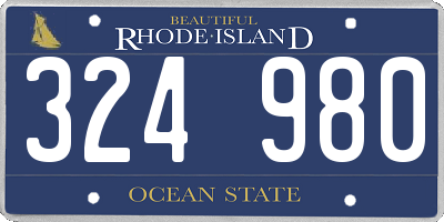 RI license plate 324980