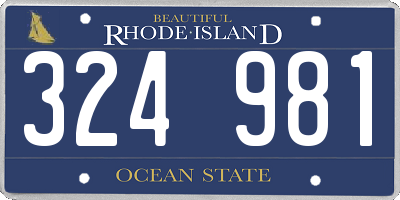 RI license plate 324981