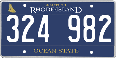RI license plate 324982