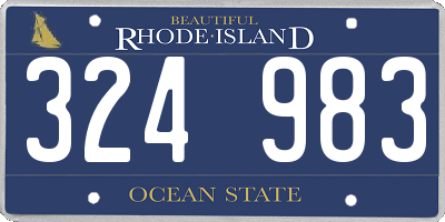 RI license plate 324983