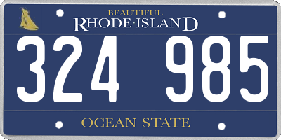 RI license plate 324985