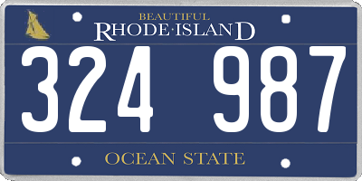RI license plate 324987