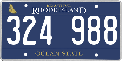RI license plate 324988