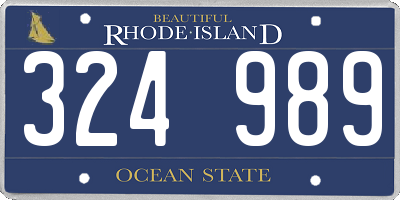 RI license plate 324989