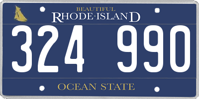 RI license plate 324990