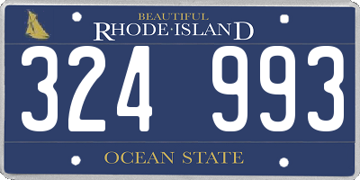 RI license plate 324993