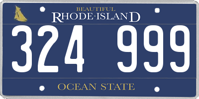 RI license plate 324999