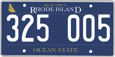RI license plate 325005