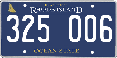 RI license plate 325006