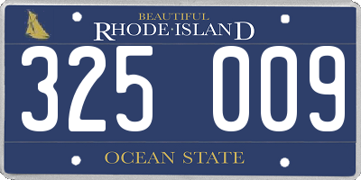 RI license plate 325009
