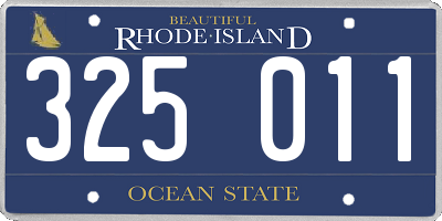 RI license plate 325011
