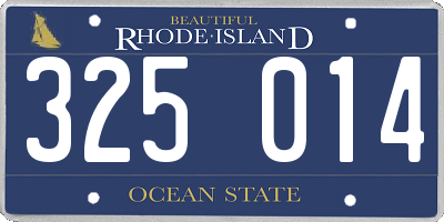 RI license plate 325014